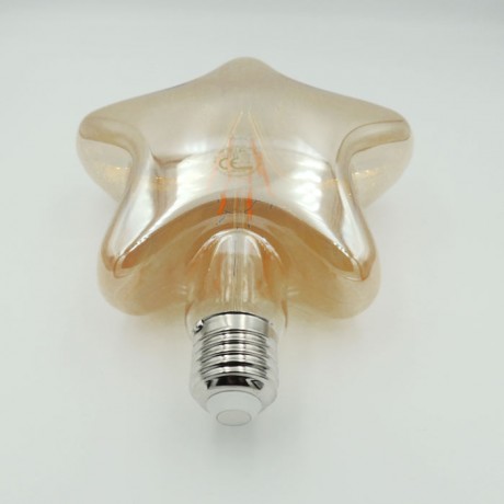 Dekoratif Yıldız Flamanlı Rustik Led Ampul 6 Watt E27 Amber