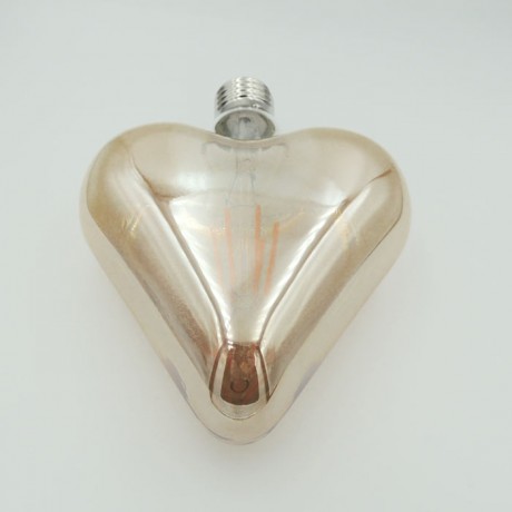 Dekoratif Kalp Flamanlı Rustik Led Ampul 6 Watt E27 Amber