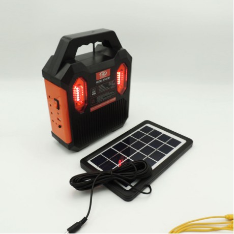  Solar Güneş Şarjlı+ İkaz Işıklı  Led Kamp Lambası FM Bluetooth MP3
