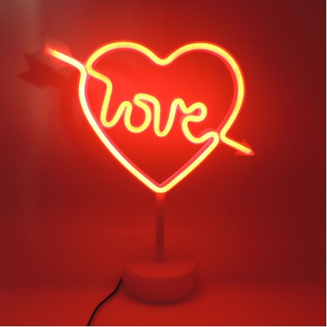 Dekoratif Love Neon Gece Lambası USB+ Pilli Pembe