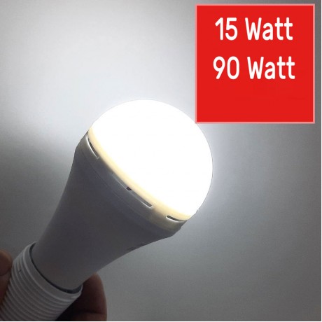 Şarjlı Led Ampul 15 Watt Beyaz Işık E27 Enerji Tasarruflu
